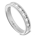 Platinum 0.20ct Round Brilliant And Baguette Cut Diamond Channel Set Half Eternity Ring