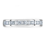 Platinum 0.50ct Round Brilliant And Baguette Cut Diamond Channel Set Half Eternity Ring