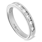 Platinum 0.50ct Round Brilliant And Baguette Cut Diamond Channel Set Half Eternity Ring