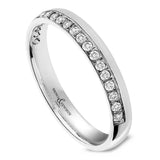 Platinum 0.22ct Round Brilliant Cut Diamond Grain Set Half Eternity Ring