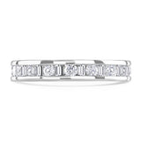 Platinum 1.00ct Round Brilliant And Baguette Cut Diamond Channel Set Full Eternity Ring