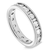 Platinum 1.00ct Round Brilliant And Baguette Cut Diamond Channel Set Full Eternity Ring