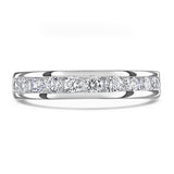 Platinum 0.75ct Round Brilliant Cut Diamond Channel Set Half Eternity Ring