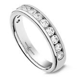 Platinum 0.75ct Round Brilliant Cut Diamond Channel Set Half Eternity Ring