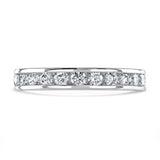 Platinum 0.75ct Round Brilliant Cut Diamond Channel Set Full Eternity Ring