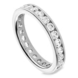 Platinum 0.75ct Round Brilliant Cut Diamond Channel Set Full Eternity Ring