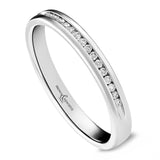 Platinum 0.07ct Round Brilliant Cut Diamond Channel Set Half Eternity Ring