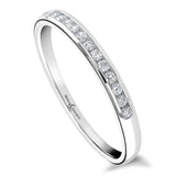Platinum 0.15ct Round Brilliant Cut Diamond Channel Set Half Eternity Ring