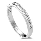 Platinum 0.20ct Princess Cut Diamond Channel Set Half Eternity Ring