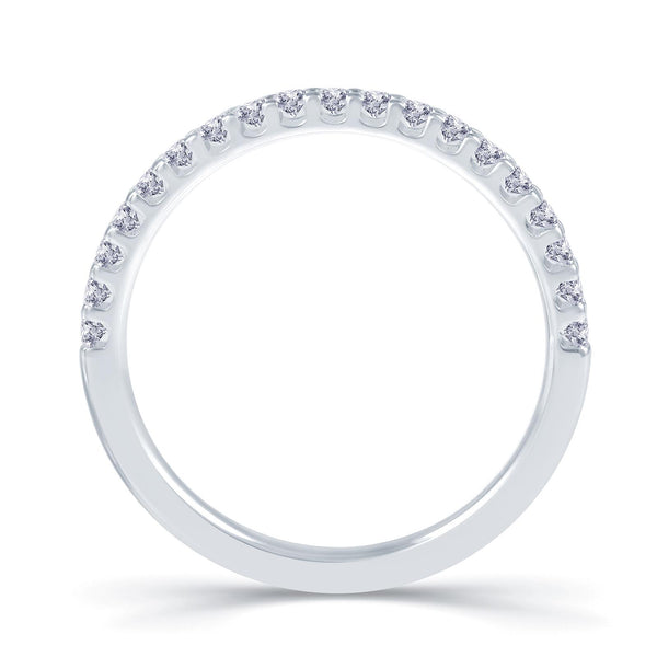 Platinum 0.55ct Round Brilliant Cut Diamond Claw Set Half Eternity Ring