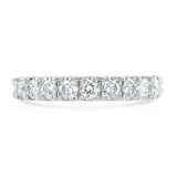 Platinum 1.00ct Round Brilliant Cut Diamond Claw Set Half Eternity Ring