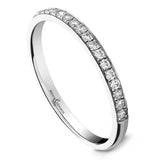 Platinum 0.20ct Round Brilliant Cut Diamond Grain Set Half Eternity Ring