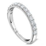Platinum 0.50ct Round Brilliant Cut Diamond Claw Set Half Eternity Ring