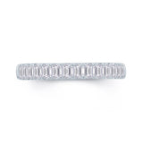 Platinum 1.50ct Emerald Cut Diamond Claw Set Half Eternity Ring
