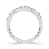 Platinum 1.00ct Pear And Emerald Cut Diamond Claw Set Half Eternity Ring