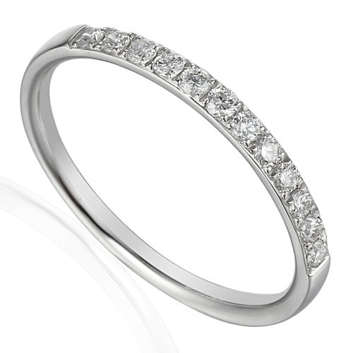 platinum 0.60ct round brilliant cut diamond half eternity ring