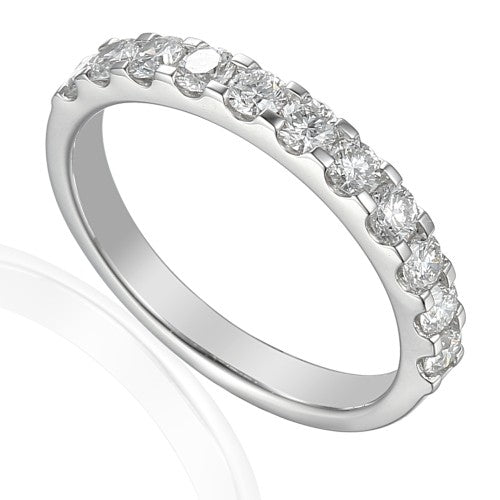 platinum 0.75ct round brilliant cut diamond half eternity ring