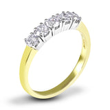 18ct Yellow Gold 0.50ct Five Diamond Eternity Ring