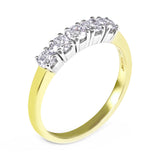 18ct Yellow Gold 0.50ct Five Diamond Eternity Ring