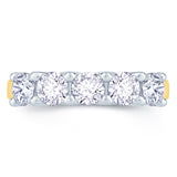 18ct Yellow Gold And Platinum 0.75ct Round Brilliant Cut Diamond Half Eternity Ring