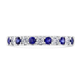 18ct White Gold 0.25ct Blue Sapphire And Diamond Claw Set Half Eternity Ring