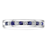 18ct White Gold 0.25ct Blue Sapphire And Diamond Channel Set Half Eternity Ring