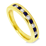 18ct Yellow Gold 0.50ct Sapphire And Diamond Half Eternity Ring