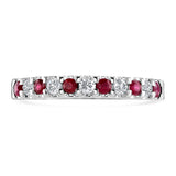 18ct White Gold 0.50ct Ruby And Diamond Claw Set Half Eternity Ring