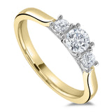 9ct Yellow Gold 2.40ct Round Brilliant Cut Laboratory Grown Diamond Three Stone Engagement Ring