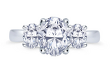 Platinum 1.00ct Oval Cut Laboratory Grown Diamond Three Stone Engagement Ring