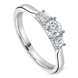 Platinum 1.66ct Round Brilliant Cut Laboratory Grown Diamond Three Stone Engagement Ring
