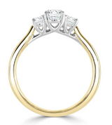 9ct Yellow And White Gold 2.01ct Oval Cut Laboratory Grown Diamond Three Stone Engagement Ring