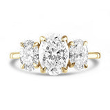 18ct Yellow Gold 1.95ct Oval Cut Laboratory Grown Diamond Three Stone Engagement Ring