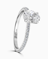 Platinum Laboratory Grown 1.06ct Oval Cut Diamond Solitaire Engagement Ring With 0.19ct Diamond Set Shoulders