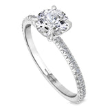 Platinum Laboratory Grown 1.56ct Round Brilliant Cut Diamond Solitaire Engagement Ring With 0.19ct Diamond Set Shoulders