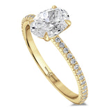 18ct Yellow Gold Laboratory Grown 1.05ct Oval Cut Diamond Solitaire Engagement Ring With 0.20ct Diamond Set Shoulders