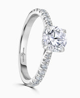 Platinum Laboratory Grown 1.52ct Round Brilliant Cut Diamond Solitaire Engagement Ring With 0.20ct Diamond Set Shoulders