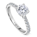 Platinum Laboratory Grown 1.52ct Round Brilliant Cut Diamond Solitaire Engagement Ring With 0.20ct Diamond Set Shoulders