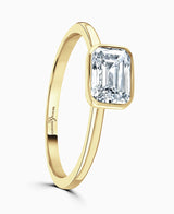 9ct Yellow Gold 1.06ct Emerald Cut Laboratory Grown Diamond Engagement Ring