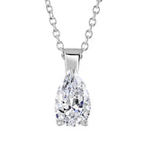 9ct White Gold Pear Cut Laboratory Grown Diamond Necklace
