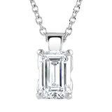 9ct White Gold Emerald Cut Laboratory Grown Diamond Necklace