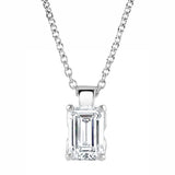 9ct White Gold Emerald Cut Laboratory Grown Diamond Necklace