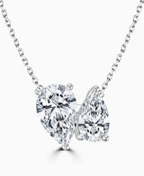 9ct White Gold 2.51ct Pear Cut Laboratory Grown Diamond Toi Et Moi Necklace
