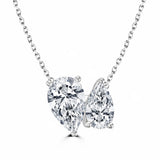 9ct White Gold 2.62ct Pear Cut Laboratory Grown Diamond Toi Et Moi Necklace