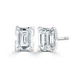 9ct White Gold Emerald Cut Laboratory Grown Diamond Stud Earrings