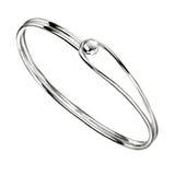 Silver Ball And Clasp Bangle B5079