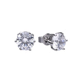 Diamonfire Silver 1.50ct Zirconia Six Claw Stud Earrings E5580