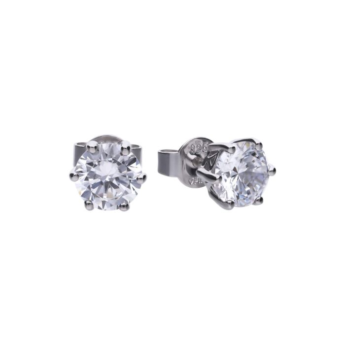 Diamonfire Silver 1.00ct Zirconia Six Claw Stud Earrings E5581