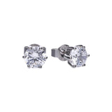 Diamonfire Silver 1.00ct Zirconia Six Claw Stud Earrings E5581