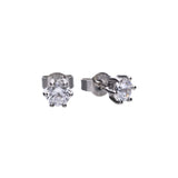 Diamonfire 0.50ct Zirconia Six Claw Silver Stud Earrings E5630